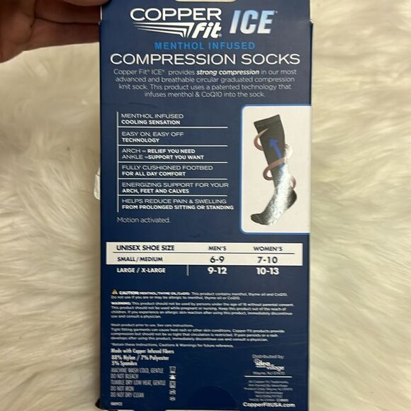 Copper Fit Ice Compression Menthol Socks S/M D13 - Picture 7 of 8